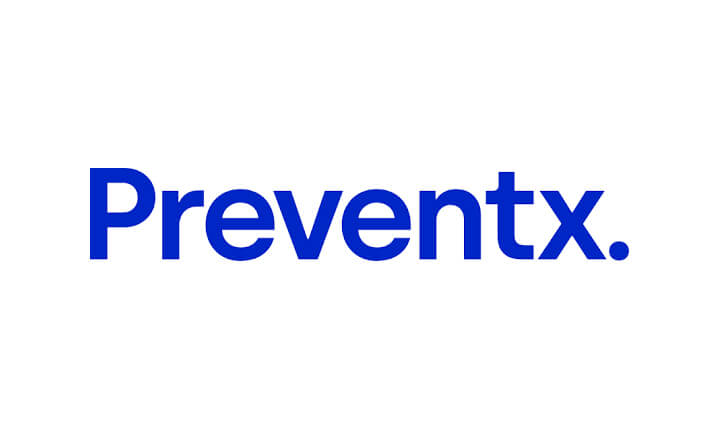 Preventx Adopts Node4 Public Cloud. Node4's client Preventix logo in blue